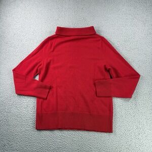 Talbots Sweater Womens M Red Mock Turtleneck Pure Merino Wool Holiday Christmas
